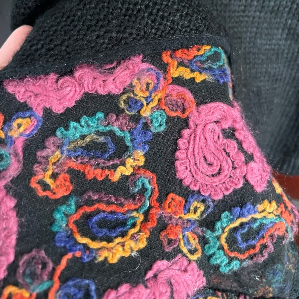 Sioni Woman’s Cardigan Mohair Wool Blend Embroidered size Large - Picture 9 of 12